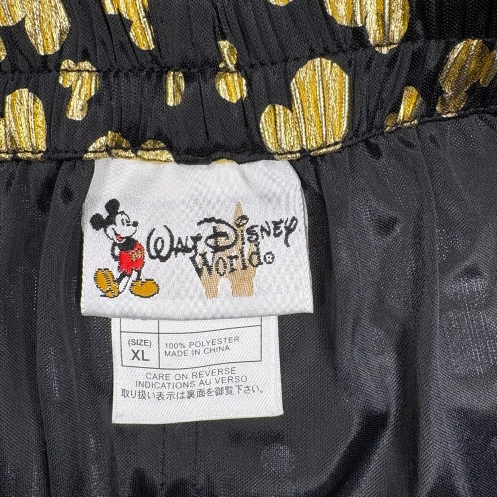 VTG Disney Mickey Mouse Black Gold Metallic Lightweight Mens Boxer Shorts Sz XL
